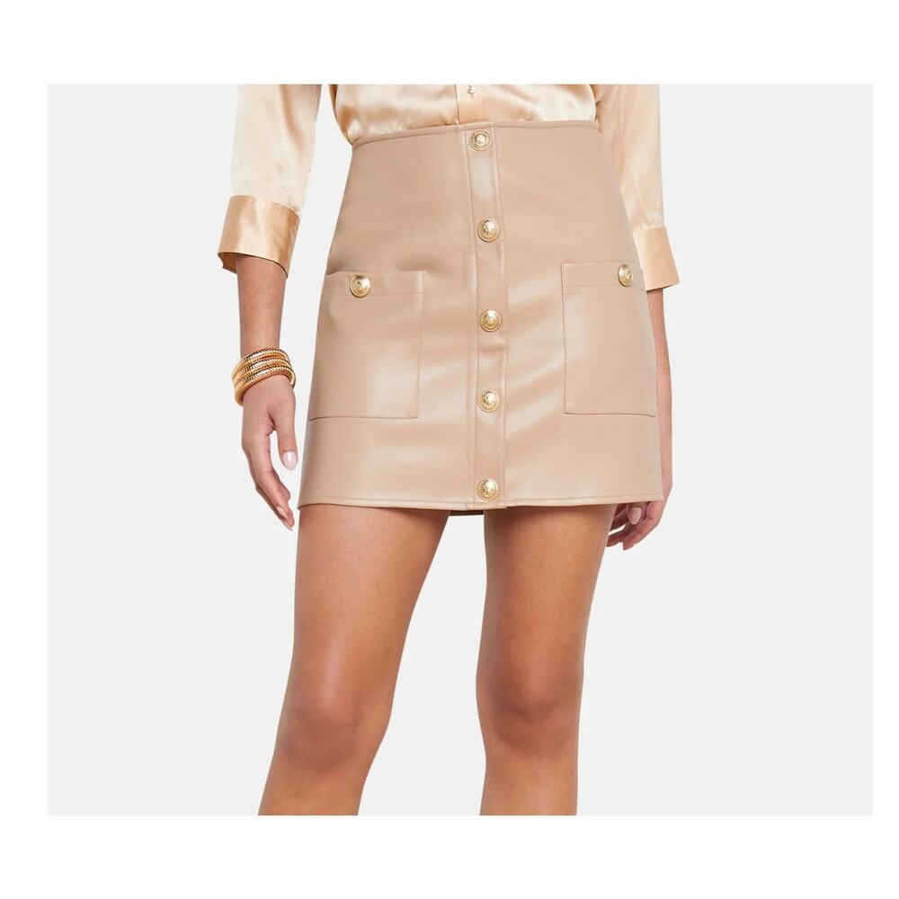 L'AGENCE Truman Vegan Leather Mini Skirt - Picture 2 of 11